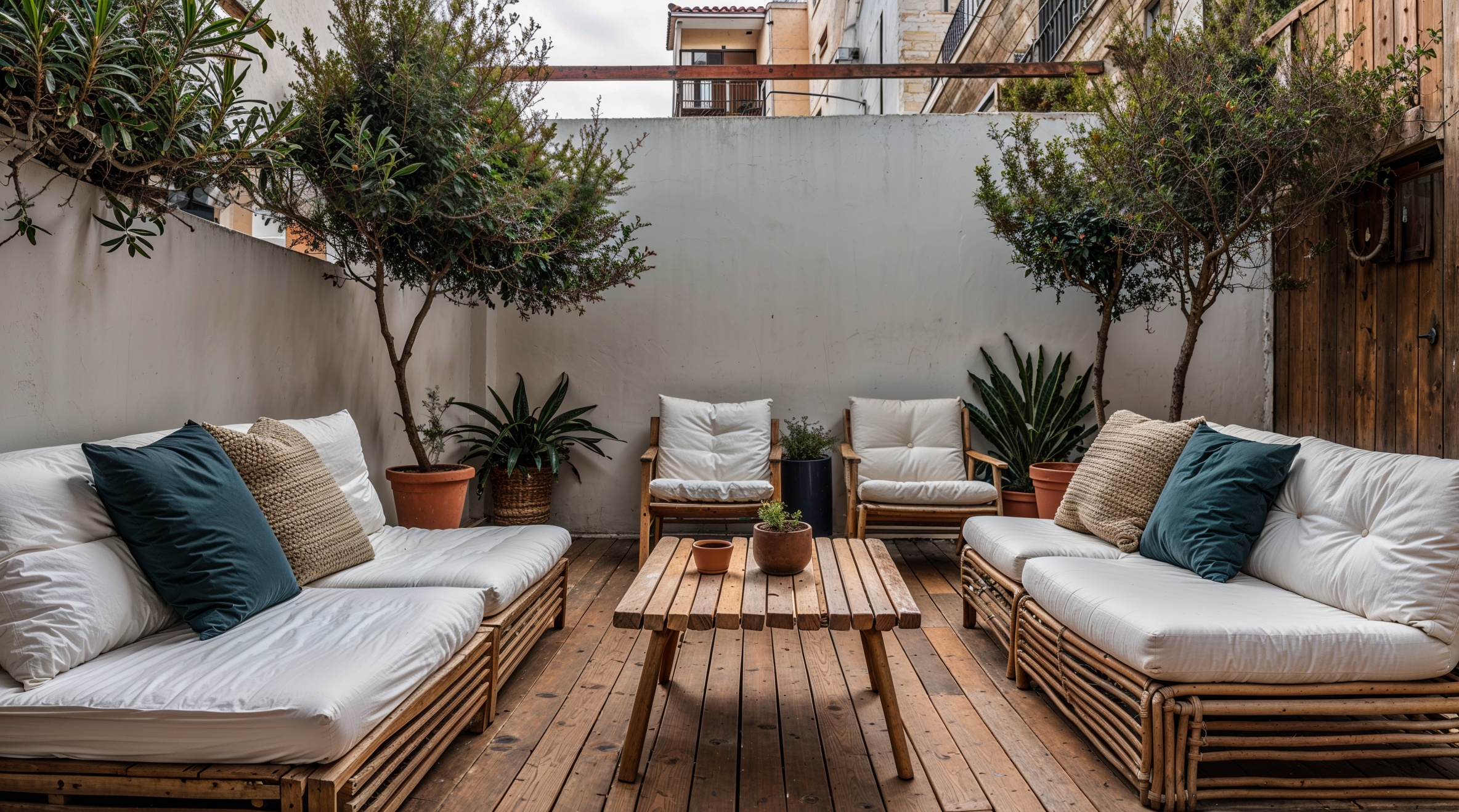 terraza urbana, terraza pequeña, muebles