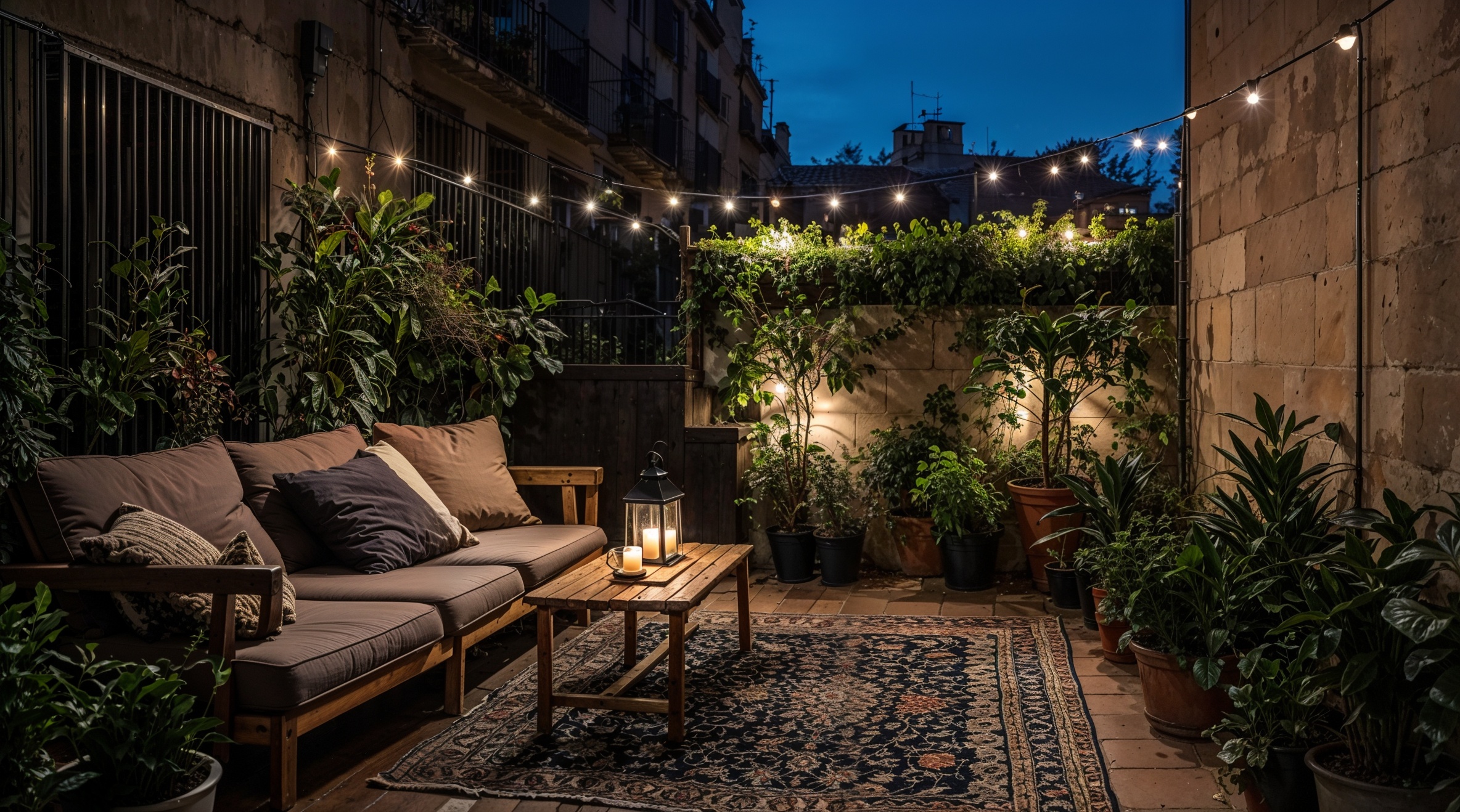 terraza urbana, terraza pequeña, muebles