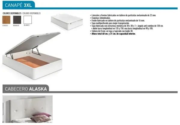 3XL CANAPE,COLCHON y CABEZAL - Imagen 2