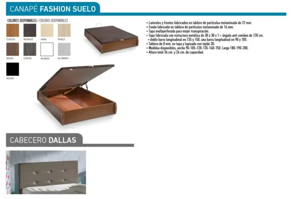 CANAPÉ FASHION, COLCHÓN y CABEZAL - Imagen 2