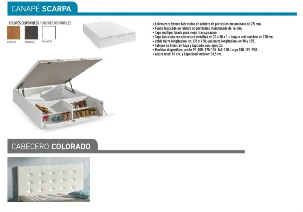 CANAPÉ ZAPATERO, COLCHÓN Y CABEZAL - Imagen 2