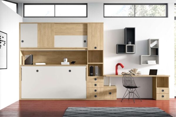 CAMA ABATIBLE CON ARMARIO PUERTAS CORREDERAS AD25