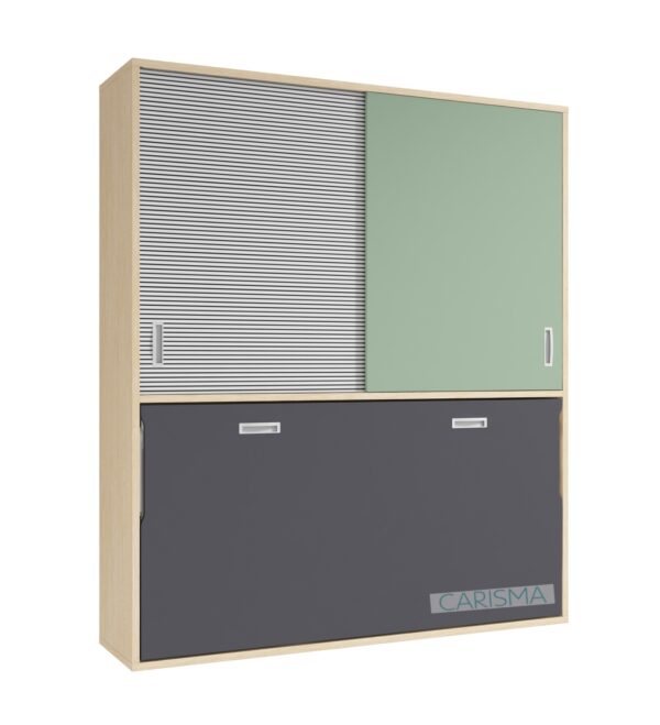 CAMA ABATIBLE HORIZONTAL 90 CON 2 PUERTAS ALTAS DE CORREDERA AD37 - Imagen 3