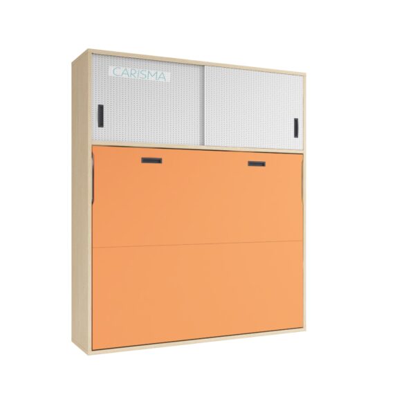 CAMA ABATIBLE HORIZONTAL 135 CON ARMARIO PUERTAS CORREDERAS AD44 - Imagen 3