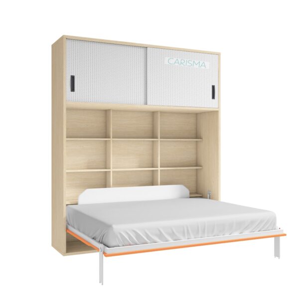 CAMA ABATIBLE HORIZONTAL 135 CON ARMARIO PUERTAS CORREDERAS AD44 - Imagen 4