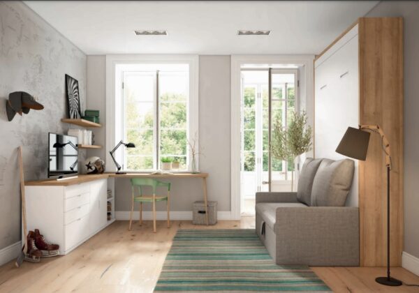 CAMA ABATIBLE VERTICAL MATRIMONIO CON SOFA LMB 66