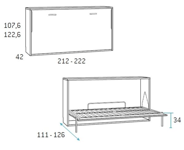 CAMA ABATIBLE HORIZONTAL FORMAS 90x190 - Imagen 4