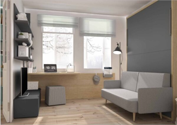 CAMA ABATIBLE VERTICAL CON SOFÁ MOOD COLOR 60