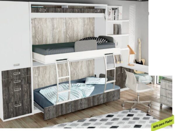 LITERA ABATIBLE HORIZONTAL G-LINE DE 90x190 LVMR PLUS 13