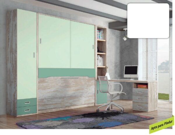 CAMA ABATIBLE HORIZONTAL G-LINE CON ARMARIO DE CORREDERAS LVMR 15