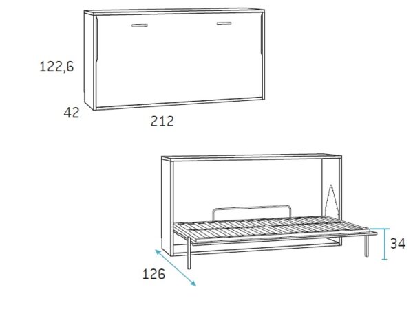 CAMA ABATIBLE HORIZONTAL FRMS 105x190 - Imagen 4