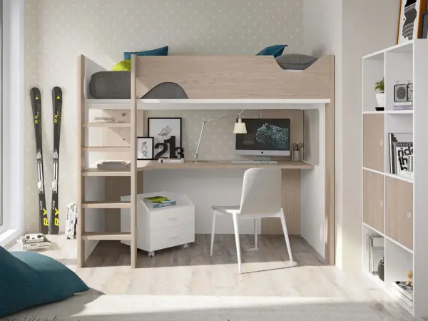 CAMA ALTA CON ESCRITORIO F206