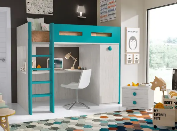 CAMA ALTA CON ESCRITORIO F207