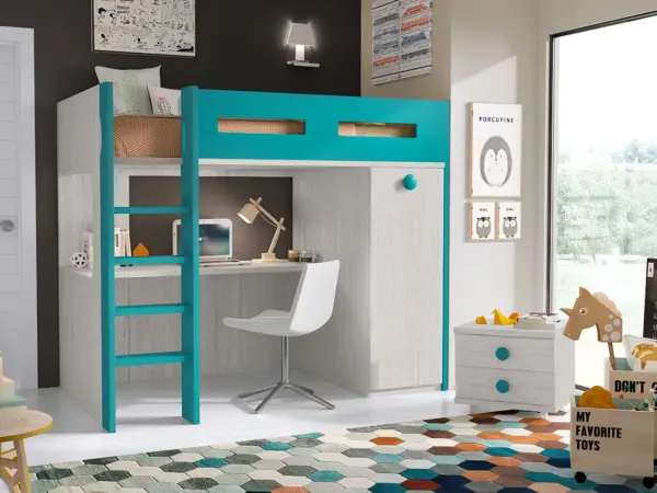 CAMA ALTA CON ESCRITORIO F207