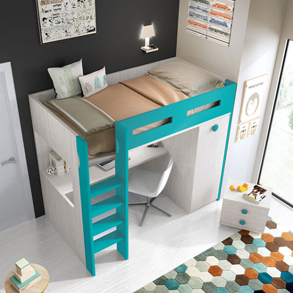 CAMA ALTA CON ESCRITORIO F207 - Imagen 2
