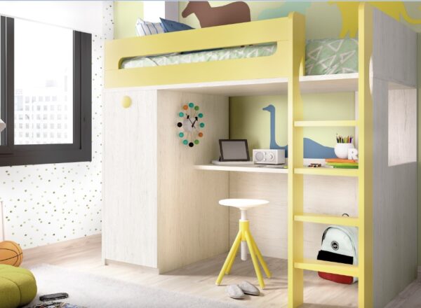 CAMA ALTA CON ARMARIO Y ESCRITORIO RMB306