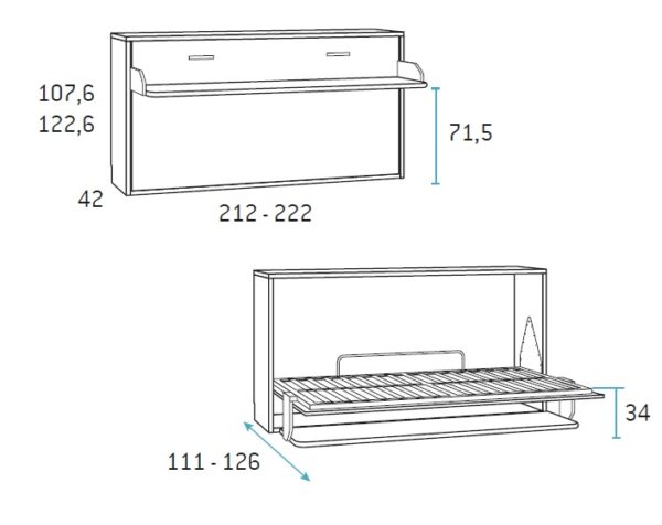 CAMA ABATIBLE+ESCRITORIO 90x190 FRMS - Imagen 4
