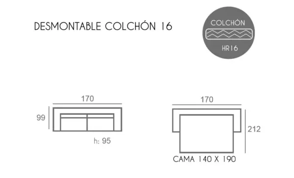 SOFÁ CAMA ITALIANO CARMELA - Imagen 3