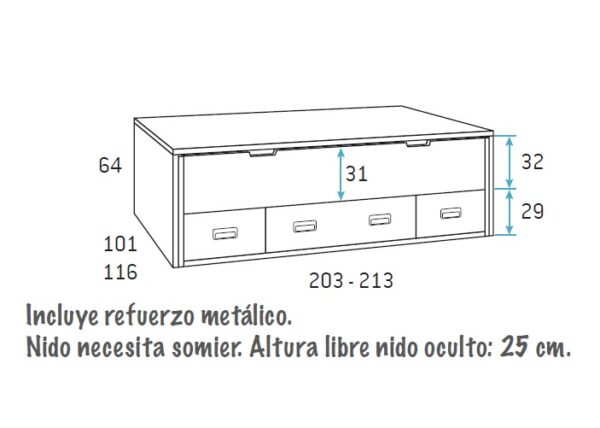 COMPOSICIÓN JUVENIL DOBLE CAMA CON ARMARIO F601 - Imagen 2