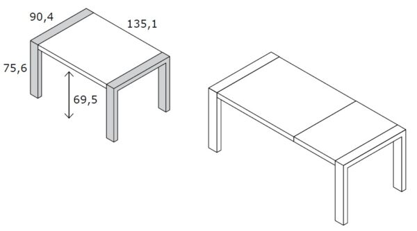 MESA COMEDOR MOON18 CON PATA DESLIZANTE - Imagen 5