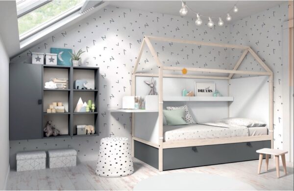 CAMA CASITA MADERA ALTA MOOD 43 ROS JUVENIL