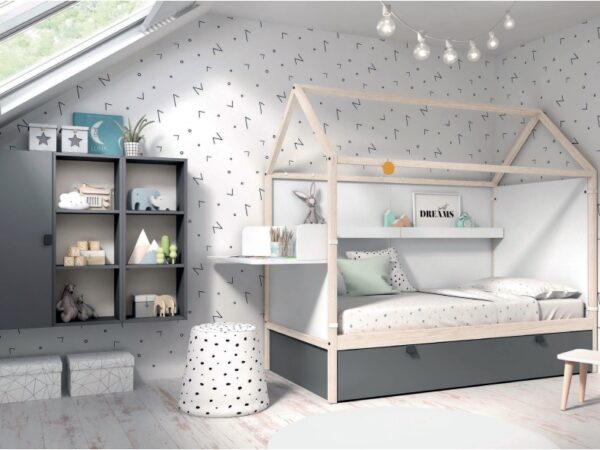 CAMA CASITA MADERA ALTA MOOD 43 ROS JUVENIL