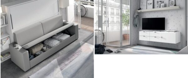 CAMA ABATIBLE HORIZONTAL CON SOFA MOOD 58 ROS JUVENIL - Imagen 3