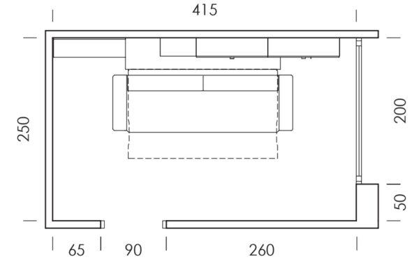 CAMA ABATIBLE HORIZONTAL CON SOFA MOOD 58 ROS JUVENIL - Imagen 5