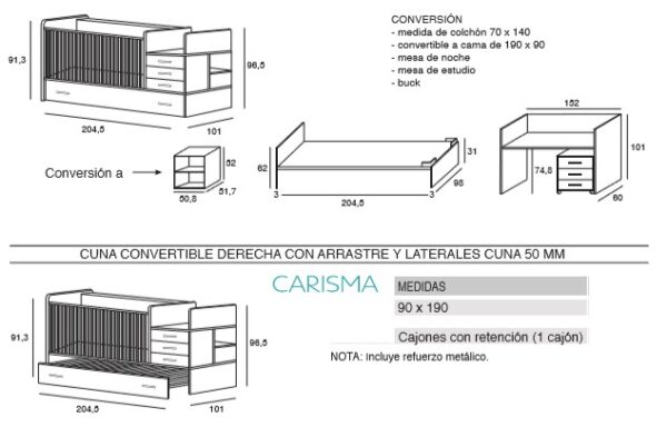 CUNA CONVERTIBLE ONI70 - Imagen 2