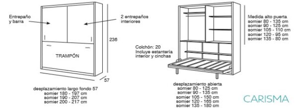 CAMA MOTORIZADA ABATIBLE HORIZONTAL ONI61 - Imagen 2