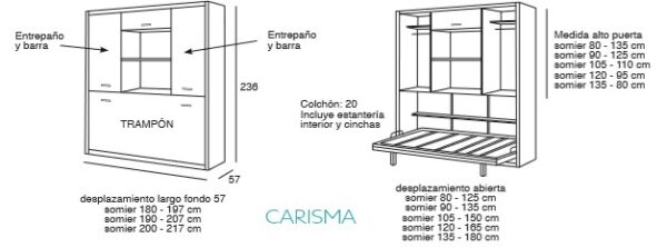 CAMA MOTORIZADA ABATIBLE HORIZONTAL ONI52 - Imagen 2