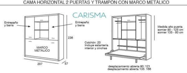 CAMA ABATIBLE HORIZONTAL ONI57 - Imagen 5