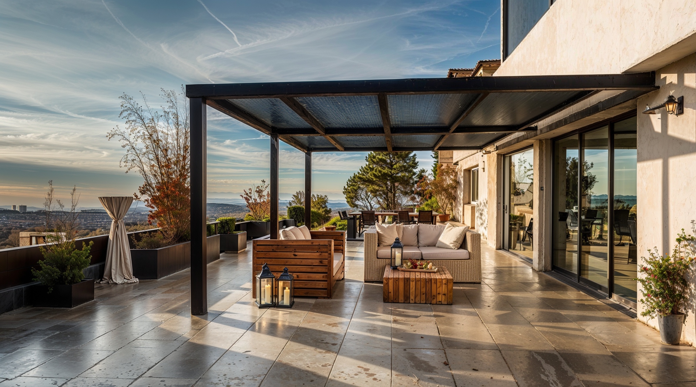 ático, terraza, otoño