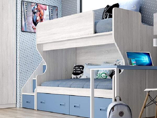 LITERA CON ESCALERA DE CAJONES LIDER 263