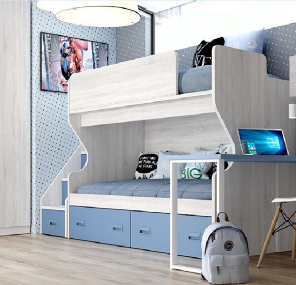 LITERA CON ESCALERA DE CAJONES LIDER 263