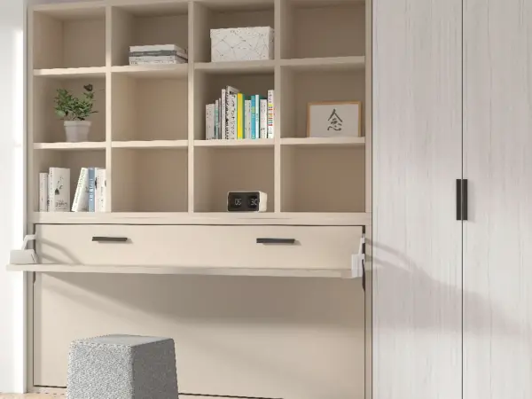 CAMA ABATIBLE CON ESCRITORIO Y LIBRERIA TVMS