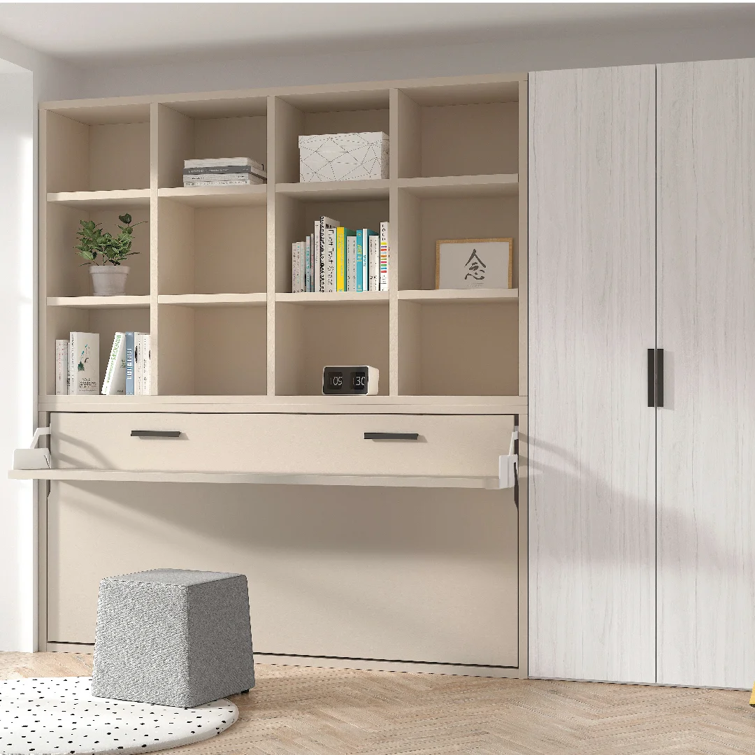 CAMA ABATIBLE CON ESCRITORIO Y LIBRERIA TVMS