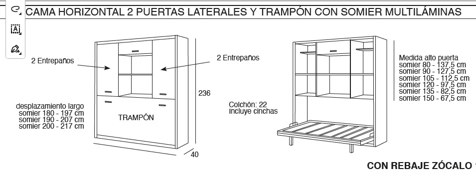 CAMA ABATIBLE JUVENIL YBN - Imagen 2