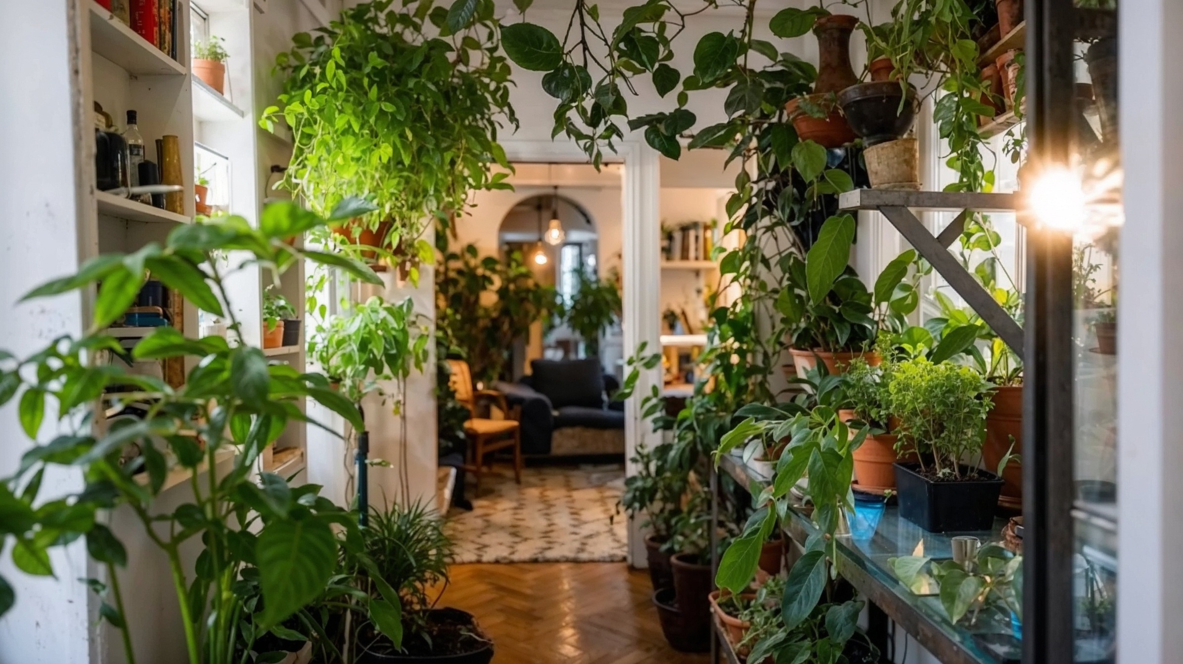 jardín interior, piso pequeño