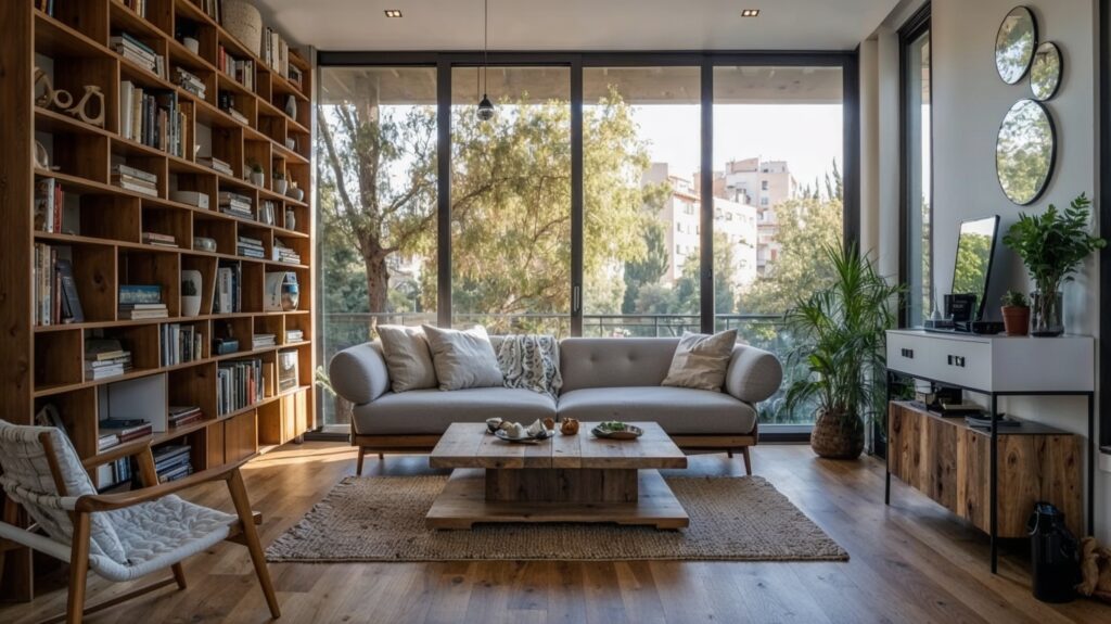 piso, grandes ventanales