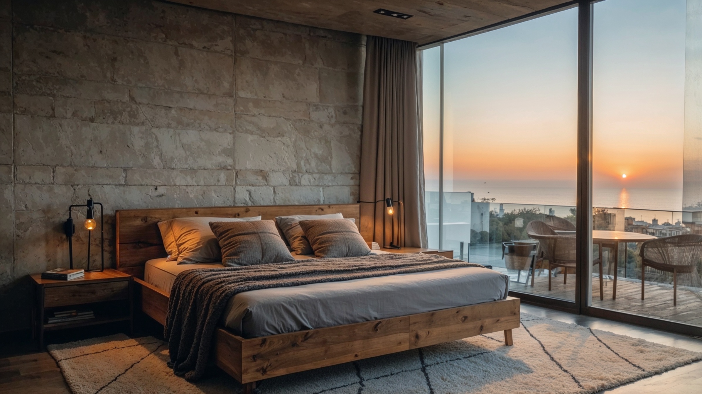 piso, grandes ventanales